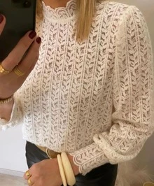 女士休闲优雅宽松蕾丝上衣，适合日常穿着、约会、下午茶等场合。精致的花卉图案增添柔美气息，春夏穿着，尽显清新优雅。搭配半裙，打造甜美风格，是与朋友聚会或周末购物的理想之选。 - 白色 - 查看 7