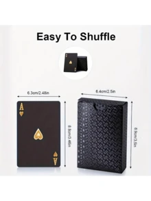 Waterproof Black Playing Cards With Golden Spade Design - Durable Plastic Playing Cards, Packed In A Protective Box, Perfect For Parties, Halloween, Thanksgiving, And Christmas Gifts, Poker Night Essentials | Fashionable Playing Cards | Protective Card Sleeves - màu đen - Xem 8