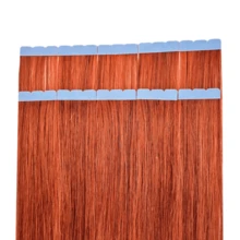 12-24英寸迷你胶带式真人发接发，直发，10片装，机器接发，Remy真人发，隐形胶带接发