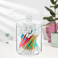 منظم لوسادة دائرية وعصا تنظيف، للحمام أو تخزين الخزانة، تنظيم وسادة المكياج والعناية الشخصية - شفاف - مشاهدة 13