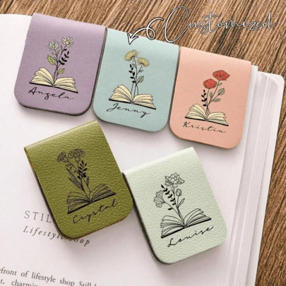 Customized Personalized Magnetic Leather Bookmarks, Can Customize Initial Letter Engraved Bookmarks, Customized Bookmarks, Gifts For Book Lovers, Bookworms, Reading Dedicated Customized Bookmarks, Men's Customized Bookmarks, Book Accessories, Teacher Bookmarks, Birthday Gifts, Ideal Gifts For Book Lovers, Weddings, Anniversaries, Back To School, Father's Day, Students, Business People, Bridesmaids, Friends