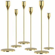 圣诞烛台套装，金色金属豪华烛台，家居/婚礼派对/浪漫晚餐装饰，房间装饰，家居装饰，礼品