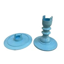 Mosaic Plate With Turned Base, 19.5 X 22 Cm, Decorative, ABS Plastic - Light Blue - View 3
