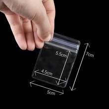 50pcs PVC Clear Jewelry Anti-Oxidation Zipper Bags, Plastic Bags For Packaging Jewelry, Rings, Earrings And Other Transparent Polyethylene Bags - Clear - View 8