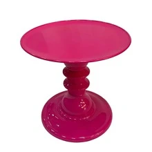 Mosaic Plate With Turned Base, 19.5 X 22 Cm, Decorative, ABS Plastic - Hot Pink - View 4