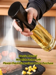 1pc Olive Oil Spray Bottle, Plastic Oil Sprayer Mister, Atomizer Bottle, Refillable And Reusable