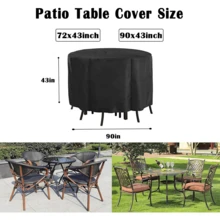 1pc Round Patio Furniture Covers, Waterproof Outdoor Furniture Set Covers For Patio Table & 4 Chairs Set Garden Round Table Dining Cover, Women's Day, Travel Essentials, Wedding Favors, Y2k, Bedroom, Car Accessories Women, Kitchen Decor, Kitchen Decor, Household Items - Black - View 8