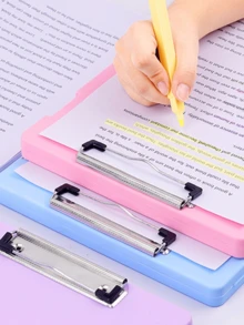 1个高品质A4塑料文件收纳盒，带安全密封盖 - 多功能文件整理箱，适用于办公室、家庭和学校，耐用长方形设计，浅色系列（薄荷绿/薰衣草紫/粉色/黄色/蓝色）| 现代夹板风格