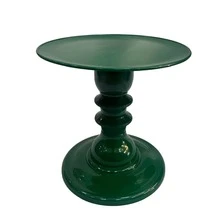 Mosaic Plate With Turned Base, 19.5 X 22 Cm, Decorative, ABS Plastic - Green Leaf - View 2