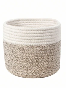 1pc Soft Handwoven Basket, Storage Basket, Plant Basket, Organization Basket, Cosmetic Basket, Travel Basket, Room Decor Basket, Woven Basket, Gift Basket, Black Basket, Storage Basket, Plastic Basket, Toy Basket, Home Decor Basket, Desktop Decor Basket, Home Decor, Bedroom Decor Basket - 彩色 - 查看 1