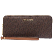 Michael Kors Jet Set Travel Large Logo Continental Wristlet,Wallet And Purse For Women,Christmas Valentine's Day Gift For Her,Woman Wristlet For Office School Party And Casual Use 35F8GTVT3B - 棕色 - 查看 7