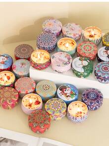 4pcs/Set Hot Melt Wax Scented Candles, Handmade Soy Wax Candle Cups, Floral Shaped Candles, Suitable For Wedding And Holiday Decoration, Perfect Gift For Family And Friends. Scented Candle Jars, Suitable For Birthday, Valentine's Day Or Mother's Day Travel, Scented Gift Set, Christmas Gift, Christmas Scented Candles. - Multicolor - View 9