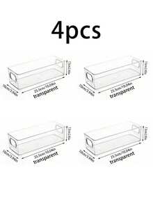 4/2/1pcs Transparent Desktop Storage Box, Underwear, Bra, Socks, Cosmetics, Phone Case, Kitchen Fridge Drawer Organizer, Multipurpose Plastic Container For Home, Suitable For Kitchen, Bedroom, Drawers - Multicolor - View 9