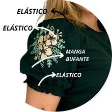 Kit 2 Blusas Femininas Conforto Premium Bufante & Princesa - Amarelo e Verde Militar - Visão 9