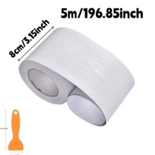 1片5米/196.85英寸自粘窗台贴纸，白色木纹设计，易于粘贴和移除，仿木窗台装饰条，有效遮盖难看区域，特别适用于飘窗和阳台。 - 彩色 - 查看 16