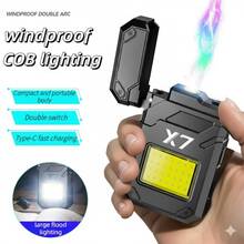 Encendedor Luminoso Impermeable con Linterna 3 Modos, Recargable - Negro - Ver 6