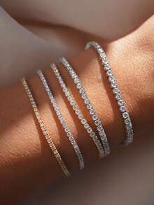 Luxurious Moissanite Tennis Bracelet - 15.5-19 Carat Lab-Grown Diamond, 925 Sterling Silvery, VVS1 Round Cut, Perfect For Daily Wear & Gifting - Tennis Chain - View 4