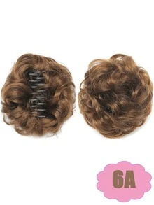 8 Inch Claw Clip On Messy Hair Bun Hairpieces Synthetic Black Brown Blonde Curly Wavy Hair Bun Donut Updo Chignon Hair Piece Hair Extensions For Women Girls - Multicolor - View 18