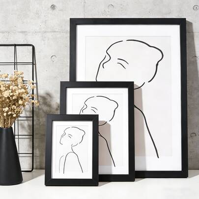 1/3pcs Classic Photo Frames, Available In A3/A4/A5 Size | Black, White, Wood Grain Finish | Wall Mounted Or Tabletop Display | Suitable For Photos, Artworks, Certificates, Ideal For Home, Office, Living Room, Christmas, Bedroom Decor