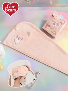 珊瑚绒吹风帽，粉色，可爱卡通印花，柔软厚实的珊瑚绒材质，吸水性强，便携设计，适合沐浴后使用，卡通爱好者、年轻女性、学生、上班族，也是送给朋友/爱人的可爱礼物。 - 粉色 - 查看 3