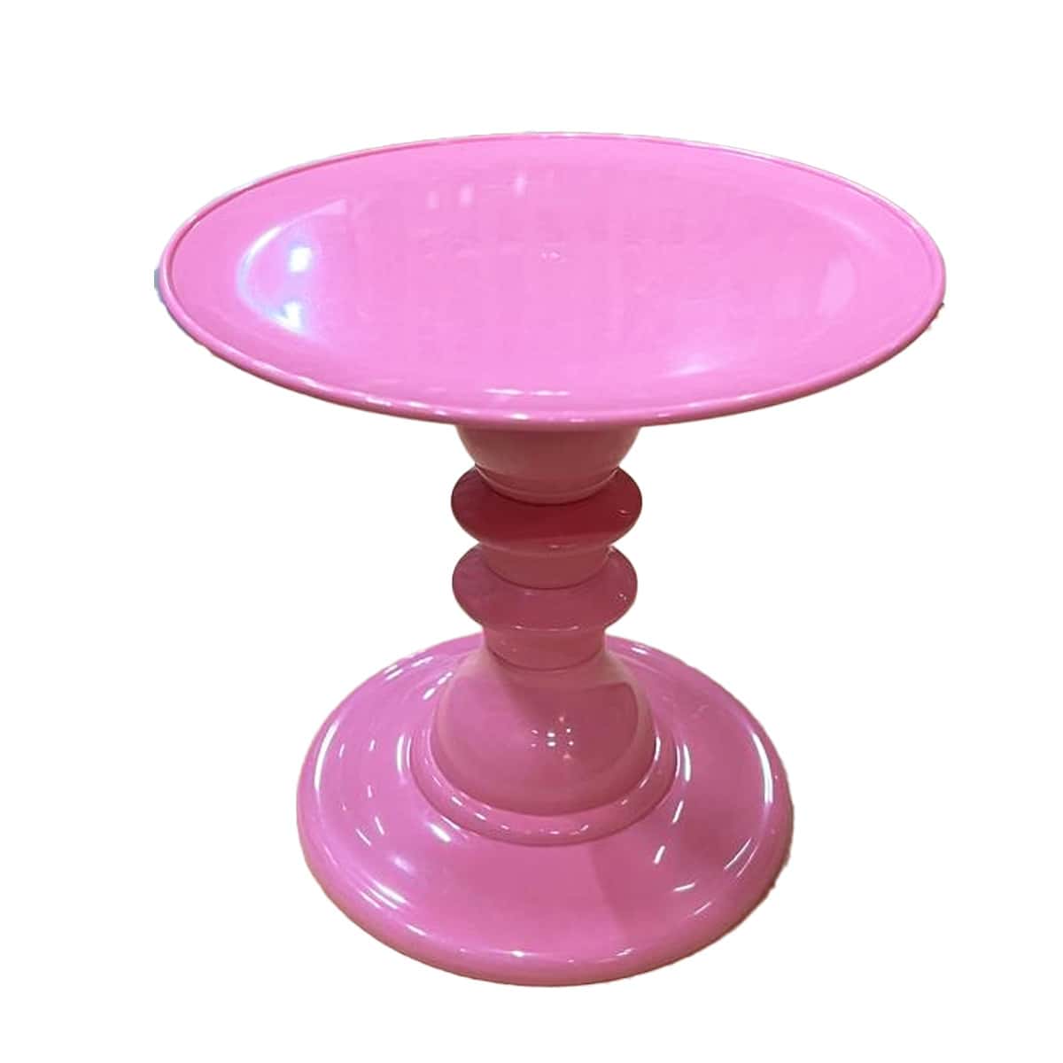Mosaic Plate With Turned Base, 19.5 X 22 Cm, Decorative, ABS Plastic - Rosa - View 1
