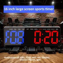 15.7-Inch Multifunctional Large Digital High-Definition LED Display Timer Stopwatch Exercise Cycle Interval Exercise Countdown Gym Home Exercise 12/24-Hour Real-Time Alarm Clock Conference Fitness Competition Training Timer