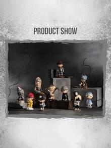 POP MART HIRONO Reconstruction Series Blind Box – 9 Regular + 1 Hidden Design Collectible Figures, Vintage Dark Industrial Style with Concrete Texture & Cracked Surface Details, Heart-Shaped Broken Motif and Dual-Color Jester, Softn, for Hat, Soft8.6 Display, Art Toy Collection and Anime Exhibitions, Perfect Gift Choice for Birthdays, Christmas, Valentine’s Day and Special Occasions for HIRONO Fans, Blind Box Collectors and Dark Aesthetic Lovers - 彩色 - 查看 4