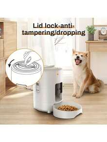 1个2升/67.64盎司自动宠物喂食器，智能WiFi可编程猫狗粮分配器，椭圆形设计，App控制，USB供电，适用于定时喂食 - 2公升 - 查看 7