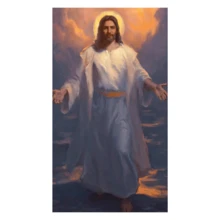 Jesus Christ Microfiber Bath Towel - Soft And Absorbent - Blue - View 3