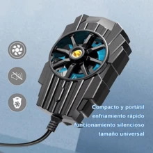 Enfriador para teléfonos gaming, enfriador para teléfonos móviles, almohadilla de refrigeración de doble ventilador de gran superficie, enfriador para teléfonos con doble batería, enfriador para mandos, ventilador de refrigeración universal para teléfonos, enfriador para teléfonos dedicado a la transmisión en directo, apto para dispositivos Android e iOS, sistema de refrigeración por aire. - Negro - Ver 9