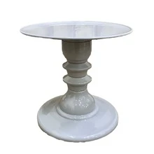Mosaic Plate With Turned Base, 19.5 X 22 Cm, Decorative, ABS Plastic - Grey - View 2