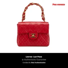 CHANEL Authenticated  PRE-OWNED Micro Classic Lamb-Skin Belt Bag Bag - Đỏ - Xem 1