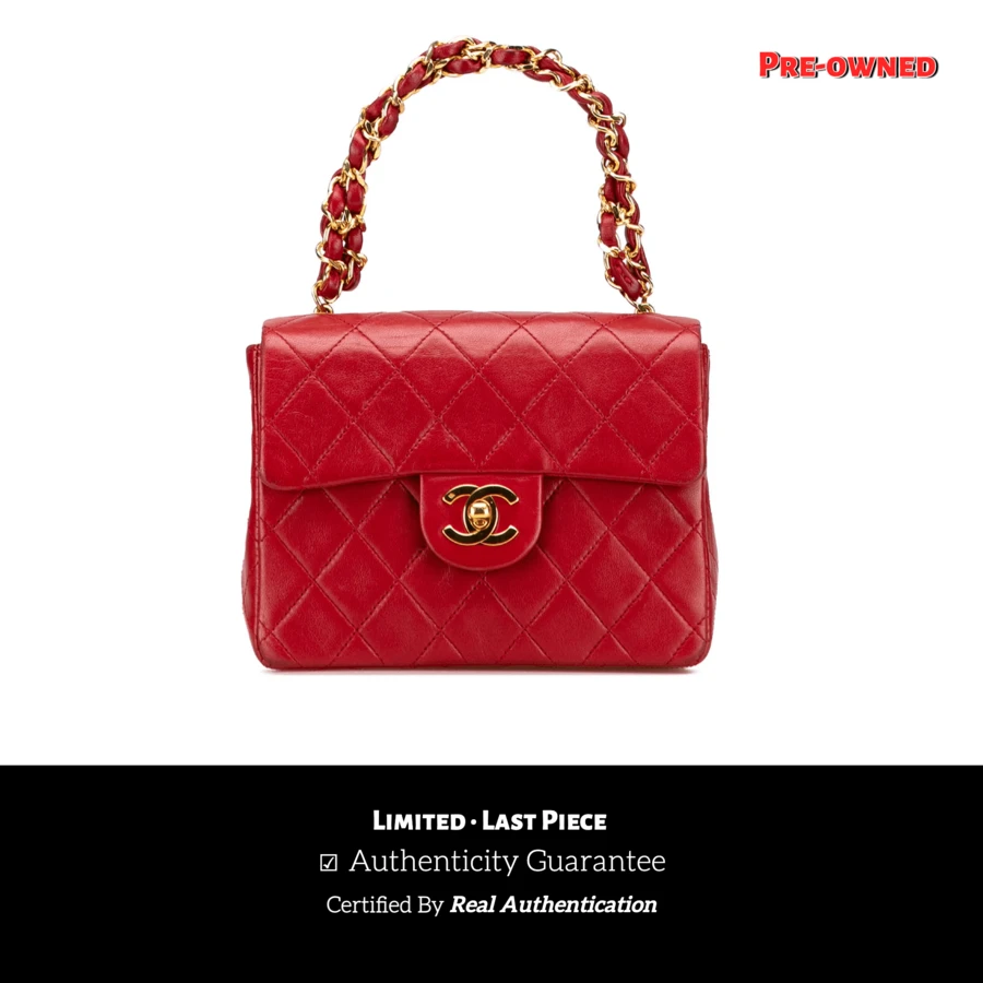 CHANEL Authenticated  PRE-OWNED Micro Classic Lamb-Skin Belt Bag Bag - Đỏ - Xem 1