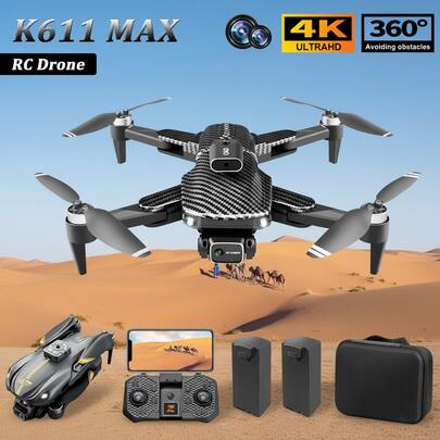 K611 MAX RC Drone FPV 4K HD Camera Quadricottero per evitare gli ostacoli + 2 batterie Quadricottero RC pieghevole per principianti, Natale, Halloween, regali giocattolo