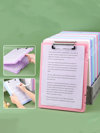 1 st högkvalitativ A4-plastförvaringslåda med försegling - Multifunktionell dokumentorganiseringslåda för kontor, hem och skola, hållbar rektangulär design, ljus färgserie (mintgrön/lavendellila/rosa/gul/blå) | Modern Splint-stil