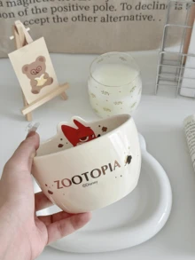 Cute Nic Ceramic Bowl, Ceramic Material With Adorable Nic Cartoon Pattern, Soft Colors Stimulate Appetite, Stackable And Stable, Anti-Slip And Anti-Collision, Non-Slip And Scratch-Resistant Bottom, Easy To Clean, Suitable For Daily Use, Family Gatherings, Cozy Moments, Cartoon Enthusiasts, Young Women, Students, Office Workers, Parents