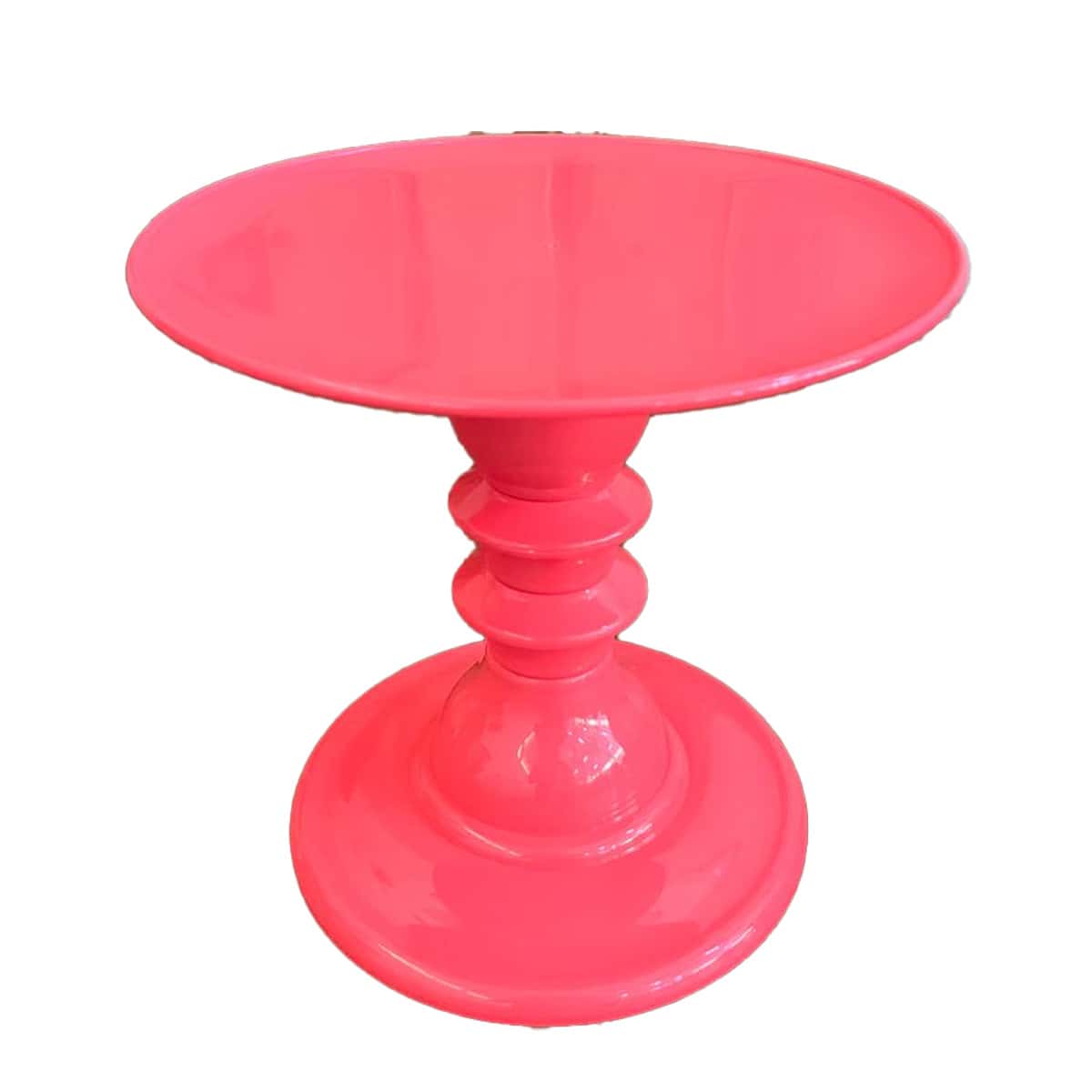 Mosaic Plate With Turned Base, 19.5 X 22 Cm, Decorative, ABS Plastic - Neon Pink - View 1