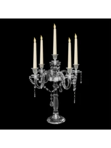 Crystal Candle Holder - 5-Arm 14 Inch Crystal Taper Candlestick Candelabra - Centerpiece For Home Wedding Event And Party Festival - 透明 - 查看 1