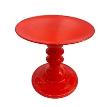 Mosaic Plate With Turned Base, 19.5 X 22 Cm, Decorative, ABS Plastic - Red - View 4
