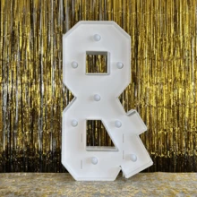 点亮你的派对！92厘米/3英尺发光字母灯牌，派对拍照道具，暖黄色发光字母派对装饰，适用于生日、婚礼、毕业典礼、情人节派对装饰，派对用品 - 白色 - 查看 27