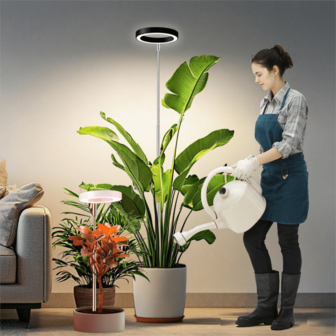 Grow Lights For Indoor Plants Full Spectrum, Indoor Plant Light For Indoor Growing Plant Supplemental Lighting,Height Adjustable Led Grow Light For Large Plant, Auto On/Off Timer 3/9/12H, 9 Dimmable Brightness