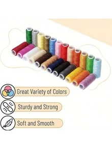 24pcs Multi-Purpose Sewing Thread Set, Polyester Sewing Threads Suitable For Beginners, Tailors, Hand Sewing And Machine Sewing, Ideal For Emergency, Travel, DIY And Household Use (Random Colors) - Multicolor - View 15