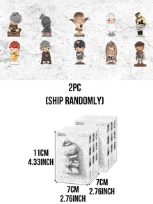 POP MART HIRONO Reconstruction Series Blind Box – 9 Regular + 1 Hidden Design Collectible Figures, Vintage Dark Industrial Style with Concrete Texture & Cracked Surface Details, Heart-Shaped Broken Motif and Dual-Color Jester, Softn, for Hat, Soft8.6 Display, Art Toy Collection and Anime Exhibitions, Perfect Gift Choice for Birthdays, Christmas, Valentine’s Day and Special Occasions for HIRONO Fans, Blind Box Collectors and Dark Aesthetic Lovers - 彩色 - 查看 10