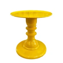 Mosaic Plate With Turned Base, 19.5 X 22 Cm, Decorative, ABS Plastic - Yellow Gem - View 2