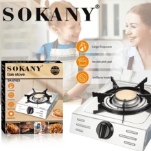 Cocina de gas de un solo quemador, cuerpo de acero inoxidable resistente a altas temperaturas y al óxido. Mando giratorio para un control preciso de la temperatura, lo que garantiza un calentamiento uniforme y una cocción antiadherente. Adecuada para cocinas domésticas y acampadas al aire libre. La combustión eficiente ahorra gas y energía. La base antideslizante proporciona estabilidad. Diseño duradero y fácil de limpiar. - Plateado - Ver 4