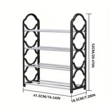 One Four-Tier Multi-Functional Shoe Rack/Storage Shelf For Entryways And Shoe Storage.Space-Saving Floor Design,Easy To Install, Durable And Rust-Proof. Suitable For Bedroom,Bathroom, Entryway, Hallway,Bedroom, Dormitory, And Living Room Shoe Storage - Multicolor - View 13
