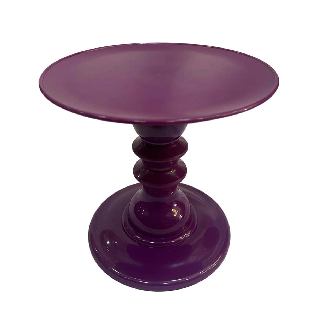 Mosaic Plate With Turned Base, 19.5 X 22 Cm, Decorative, ABS Plastic - Purple - View 1
