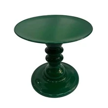 Mosaic Plate With Turned Base, 19.5 X 22 Cm, Decorative, ABS Plastic - Green Leaf - View 1