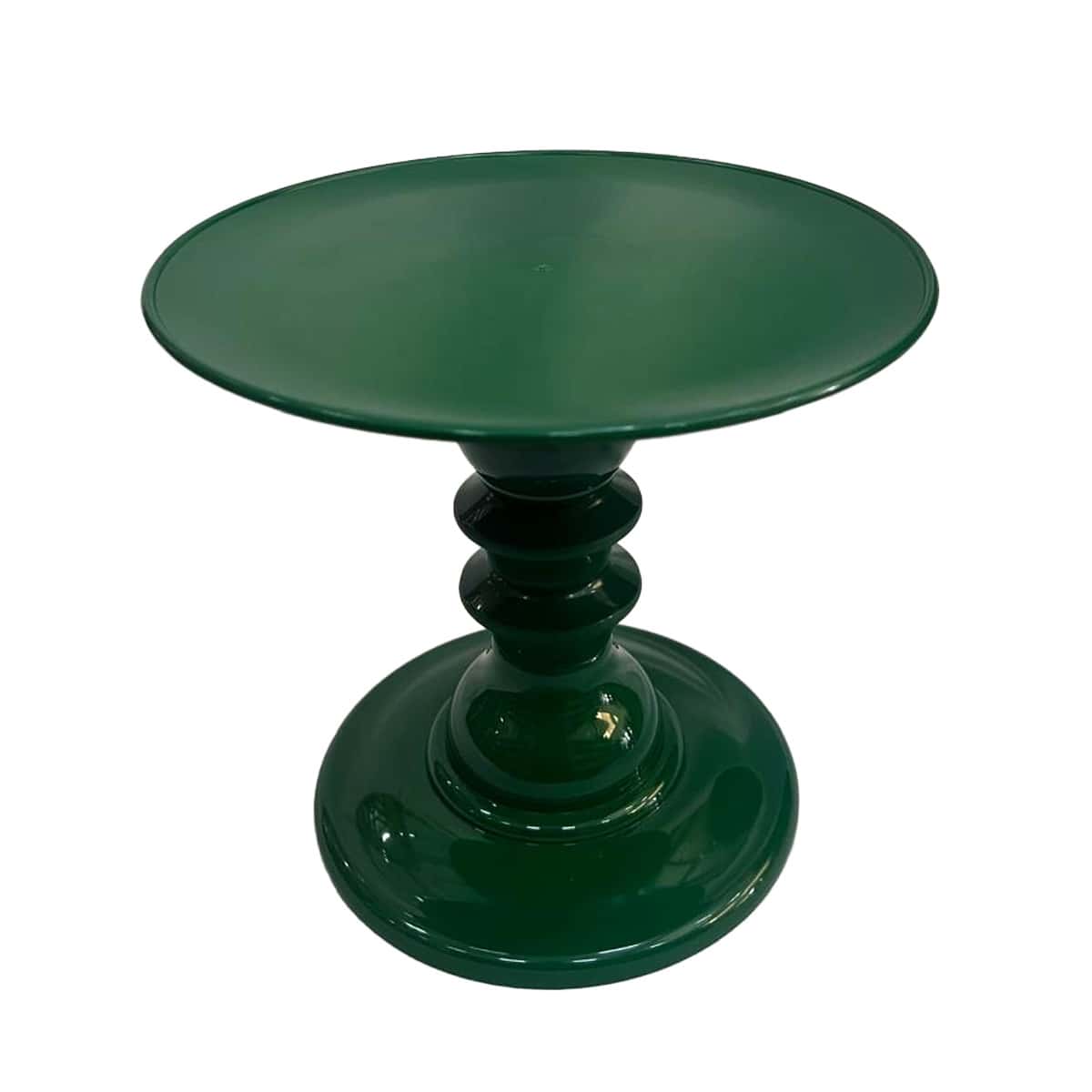 Mosaic Plate With Turned Base, 19.5 X 22 Cm, Decorative, ABS Plastic - Green Leaf - View 1