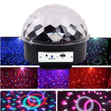Bola de discoteca USB, bola de discoteca, proyector multifuncional de bola mágica de cristal para interiores, luz decorativa con forma de bola de discoteca, mini bola mágica de cristal, alimentación por USB, material ABS, construcción resistente y duradera, ligera y portátil, adecuada para fiestas, karaoke, coches y decoraciones de cumpleaños. - Negro - Ver 5